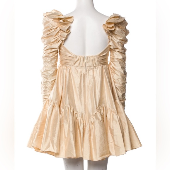 Zimmermann Kaleidoscope Floral Appliqué Silk Long Sleeve Mini Dress AU 0 US4 NWT - Picture 6 of 13